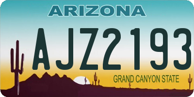 AZ license plate AJZ2193
