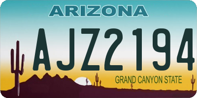 AZ license plate AJZ2194