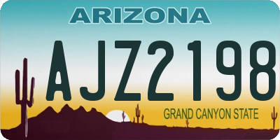 AZ license plate AJZ2198