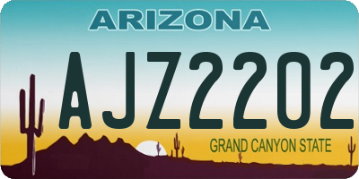 AZ license plate AJZ2202