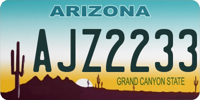 AZ license plate AJZ2233