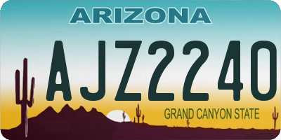 AZ license plate AJZ2240