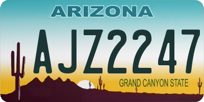 AZ license plate AJZ2247