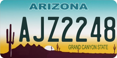 AZ license plate AJZ2248
