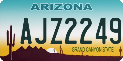 AZ license plate AJZ2249