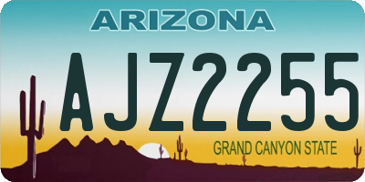 AZ license plate AJZ2255