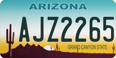 AZ license plate AJZ2265