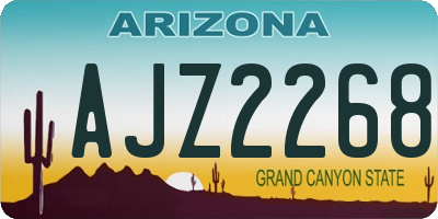AZ license plate AJZ2268