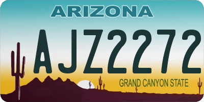 AZ license plate AJZ2272