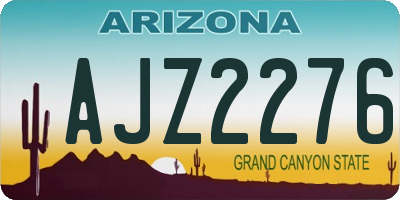AZ license plate AJZ2276