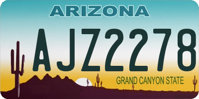 AZ license plate AJZ2278