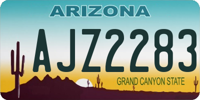 AZ license plate AJZ2283
