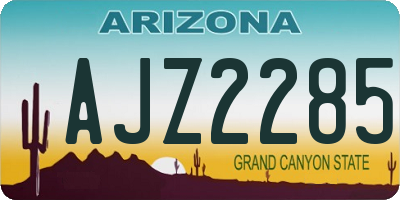 AZ license plate AJZ2285
