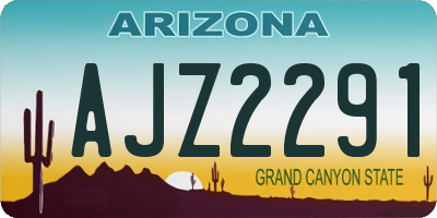 AZ license plate AJZ2291