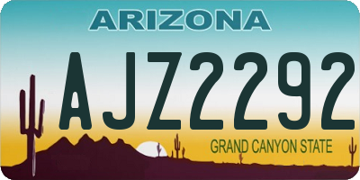 AZ license plate AJZ2292