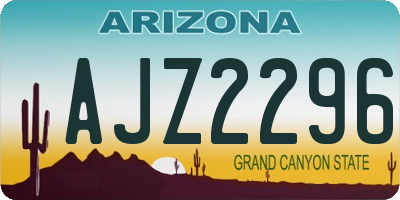 AZ license plate AJZ2296