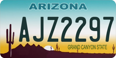 AZ license plate AJZ2297