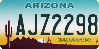 AZ license plate AJZ2298