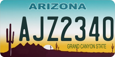 AZ license plate AJZ2340