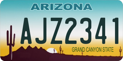 AZ license plate AJZ2341