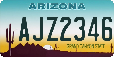 AZ license plate AJZ2346