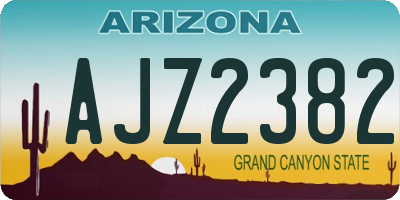 AZ license plate AJZ2382