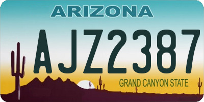 AZ license plate AJZ2387