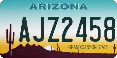 AZ license plate AJZ2458