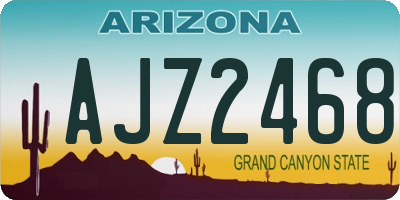 AZ license plate AJZ2468