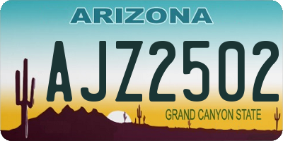 AZ license plate AJZ2502