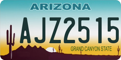 AZ license plate AJZ2515
