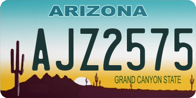 AZ license plate AJZ2575