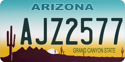 AZ license plate AJZ2577