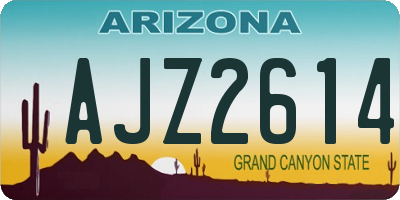 AZ license plate AJZ2614