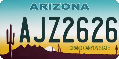 AZ license plate AJZ2626