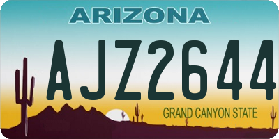 AZ license plate AJZ2644