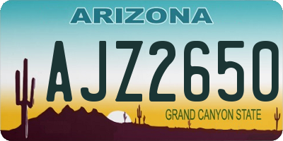 AZ license plate AJZ2650