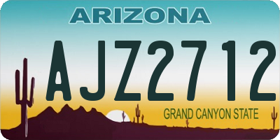 AZ license plate AJZ2712