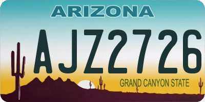 AZ license plate AJZ2726