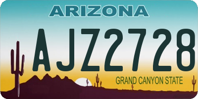 AZ license plate AJZ2728