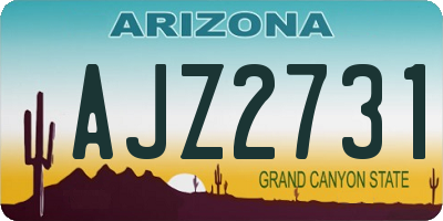 AZ license plate AJZ2731
