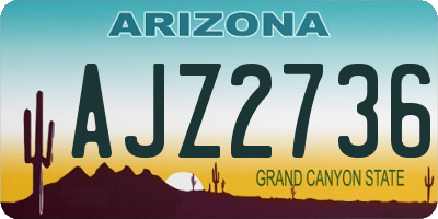 AZ license plate AJZ2736