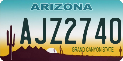 AZ license plate AJZ2740