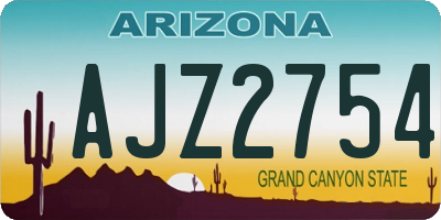 AZ license plate AJZ2754