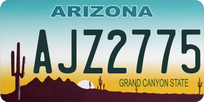 AZ license plate AJZ2775