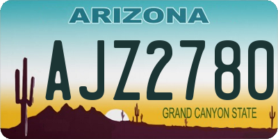 AZ license plate AJZ2780