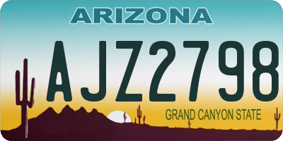 AZ license plate AJZ2798