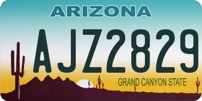 AZ license plate AJZ2829