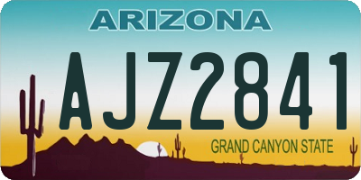AZ license plate AJZ2841