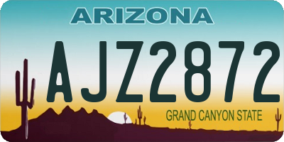 AZ license plate AJZ2872